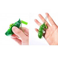 Jucarie antistres , pastaie de mazare, tip breloc, 6.5 cm, verde