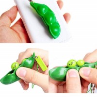 Jucarie antistres , pastaie de mazare, tip breloc, 6.5 cm, verde