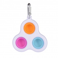 Jucarie antistres, Pop it, tip breloc, model triunghi, 8 cm, multicolor
