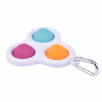 Jucarie antistres, Pop it, tip breloc, model triunghi, 8 cm, multicolor