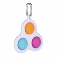 Jucarie antistres, Pop it, tip breloc, model triunghi, 8 cm, multicolor