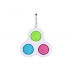 Jucarie antistres, Pop it, model breloc, triunghi, 8 cm, multicolor