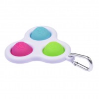 Jucarie antistres, Pop it, model breloc, triunghi, 8 cm, multicolor