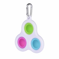 Jucarie antistres, Pop it, model breloc, triunghi, 8 cm, multicolor