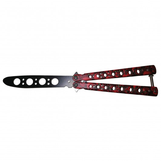 Cutit, Briceag fluture, Butterfly, Scared Skulls, pentru antrenament, 22 cm, rosu Cutit, Briceag fluture, Butterfly, Scared Skulls, pentru antrenament, 22 cm, rosu