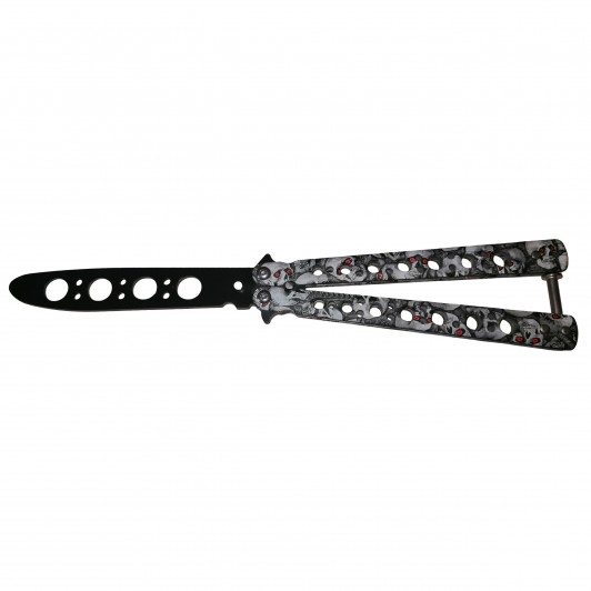 Cutit, Briceag fluture, Butterfly, Scared Skulls, pentru antrenament, 22 cm, gri Cutit, Briceag fluture, Butterfly, Scared Skulls, pentru antrenament, 22 cm, gri