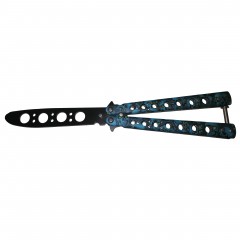 Cutit, Briceag fluture, Butterfly, Scared Skulls, pentru antrenament, 22 cm, albastru Cutit, Briceag fluture, Butterfly, Scared Skulls, pentru antrenament, 22 cm, albastru