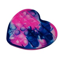 Jucarie antistres, Pop it, silicon, model inima, 13 cm, multicolor