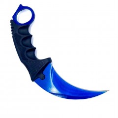 Cutit karambit cu tais CS:GO, teaca si snur de agatat, albastru metalic Cutit karambit cu tais CS:GO, teaca si snur de agatat, albastru metalic