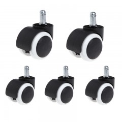 Set role scaun de birou   , cauciuc, 5 bucati, negru