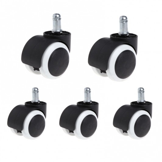 Set role scaun de birou   , cauciuc, 5 bucati, negru