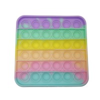 Jucarie antistres, Pop it, silicon, patrat, 12 cm, multicolor