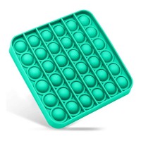 Jucarie antistres, Pop it, silicon, patrat, 12.5 cm, verde