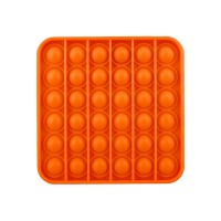 Jucarie antistres, Pop it, silicon, patrat, 12.5 cm, portocaliu