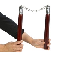 Nunceag-nunchucku, lemn, maro, 31 cm Nunceag-nunchucku, lemn, maro, 31 cm