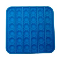 Jucarie antistres, Pop it, silicon, patrat, 12.5 cm, albastru