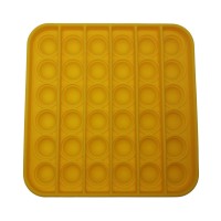Jucarie antistres, Pop it, silicon, patrat, 12.5 cm, galben