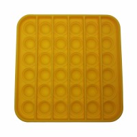 Jucarie antistres, Pop it, silicon, patrat, 12.5 cm, galben