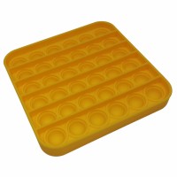 Jucarie antistres, Pop it, silicon, patrat, 12.5 cm, galben