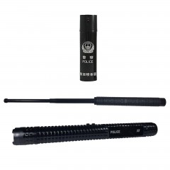 Set Baston cu electrosoc, Police X8 si baston telescopic Police, 50 cm, cadou spray paralizant