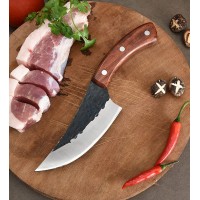Cutit japonez lucrat manual, otel carbon, 24.5 cm, maro, teaca piele inclusa Cutit japonez lucrat manual, otel carbon, 24.5 cm, maro, teaca piele inclusa