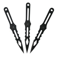 Set trei cutite de aruncat, Black Cat, otel inoxidabil, 13.5 cm, teaca inclusa