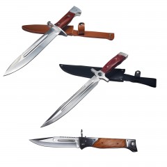 Set 2 cutite vanatoare, cadou briceag automatic AK-47 Set 2 cutite vanatoare, cadou briceag automatic AK-47