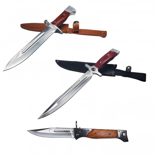 Set 2 cutite vanatoare, cadou briceag automatic AK-47 Set 2 cutite vanatoare, cadou briceag automatic AK-47