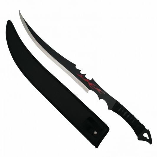 Sabie de vanatoare, Fire Blade, maner lemn, 70 cm, teaca inclusa Sabie de vanatoare, Fire Blade, maner lemn, 70 cm, teaca inclusa