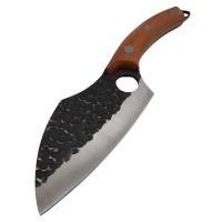 Cutit-satar, japonez,  forjat manual, full tang 27 cm, otel inoxidabil, maner lemn, hus