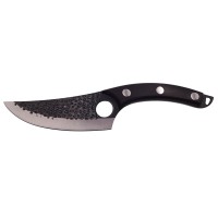Cutit japonez lucrat manual , otel inoxidabil, 27.5 cm, negru, teaca piele