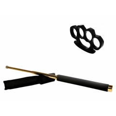 Set baston telescopic 65 cm auriu + box negru 1 cm grosime