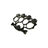 Set baston telescopic din otel, negru, 64 cm + box-rozeta craniu negru