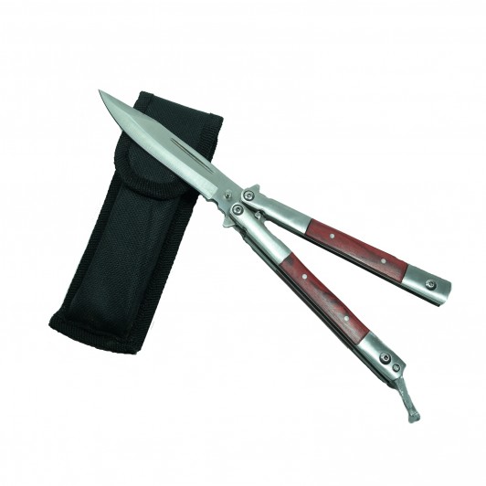 Cutit, Briceag fluture, Balisong, Butterfly, Lemn, Maro, 22 cm Cutit, Briceag fluture, Balisong, Butterfly, Lemn, Maro, 22 cm