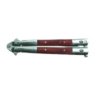 Cutit, Briceag fluture, Balisong, Butterfly, Lemn, Maro, 22 cm