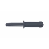 Set baston telescopic flexibil argintiu, maner cauciuc, 47 cm si pumnal/box craniu argintiu