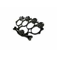 Set baston telescopic Police, 49 cm + box,rozeta craniu negru
