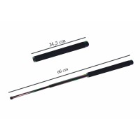 Set baston telescopic 66 cm si pumnal/box craniu argintiu
