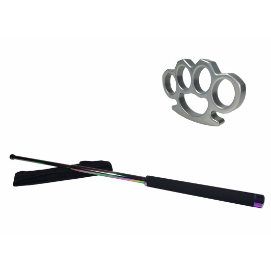 Set baston telescopic 66 cm + box argintiu 0.5 cm grosime Set baston telescopic 66 cm + box argintiu 0.5 cm grosime