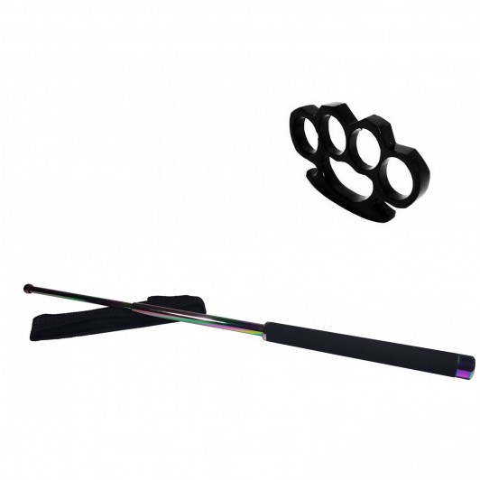 Set baston telescopic 66 cm + box negru 1 cm grosime Set baston telescopic 66 cm + box negru 1 cm grosime