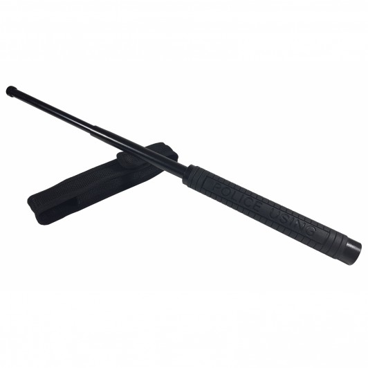 Baston telescopic , Police Force, otel inoxidabil, 50 cm, negru