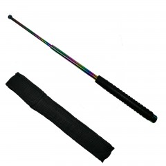 Baston telescopic , Rainbow Siege, otel inoxidabil, 66 cm, 3 sectiuni, multicolor, husa
