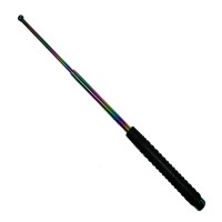Baston telescopic , Rainbow Siege, otel inoxidabil, 66 cm, 3 sectiuni, multicolor, husa