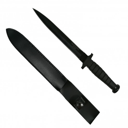 Cutit de vanatoare cu doua taisuri Tactical Knife, otel inoxidabil, negru, 35 cm Cutit de vanatoare cu doua taisuri Tactical Knife, otel inoxidabil, negru, 35 cm