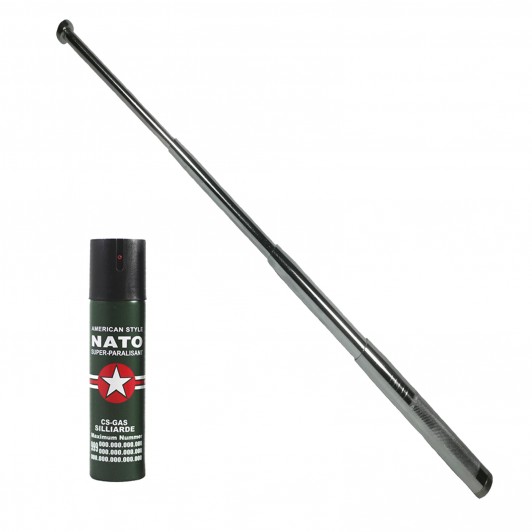 Set de autoapare  format din baston telescopic 65 cm si spray jet 60 ml