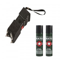 Set autoaparare   , doua sprayuri paralizante jet 60 ml si electrosoc, 400 kV
