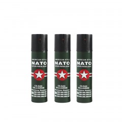 Set 3 sprayuri paralizante   , Nato Defence, propulsie jet, 60 ml, verde