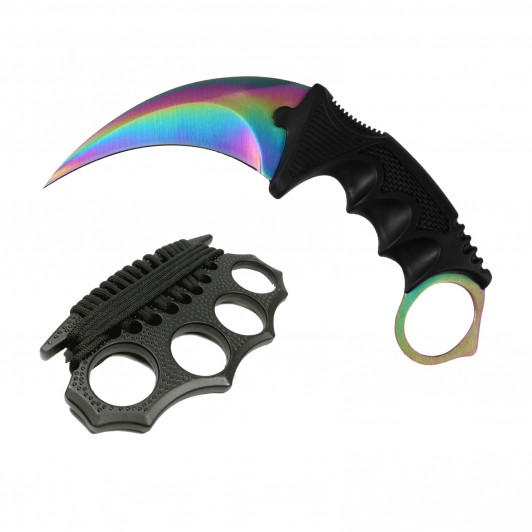 Set box, model 2019, cu snur si cutit, Karambit, fade, 18.5 cm Set box, model 2019, cu snur si cutit, Karambit, fade, 18.5 cm