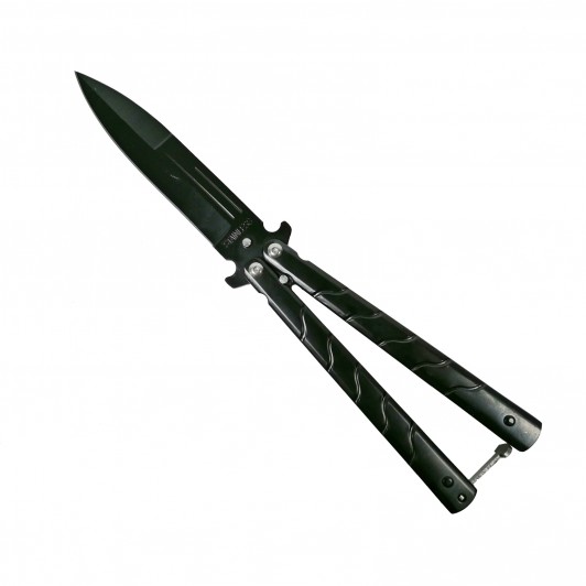 Cutit-Briceag, tip fluture, otel inoxidabil, negru, Ninja, 22.5 cm Cutit-Briceag, tip fluture, otel inoxidabil, negru, Ninja, 22.5 cm