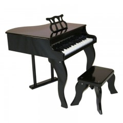 Pian de lemn pentru copii   , True Sound, scaun inclus, 48 cm, negru